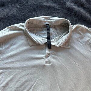 Lululemon XXL Textured Polo Shirt Light Gray Recycled Polyester Golf